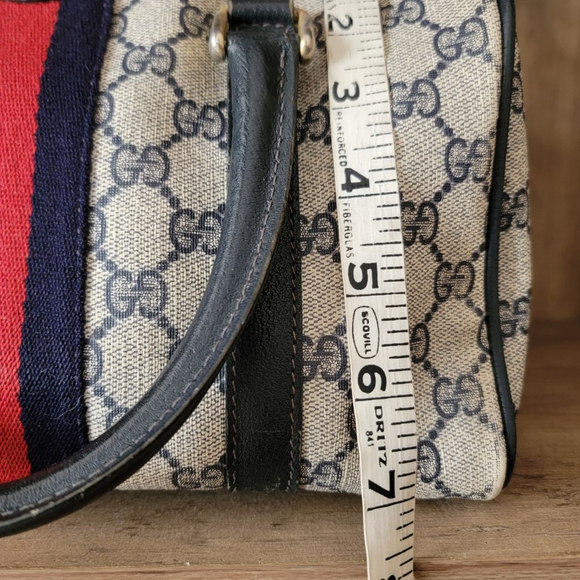 Vintage Gucci Accessory Collection 80s Boston Bag Monogram Leather Purse - Picture 12 of 13